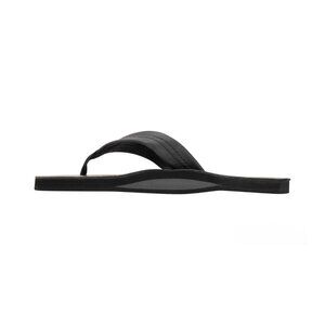 Rainbow Sandals Men's Classic Leather Single Layer Wide Strap Black Flip Flop